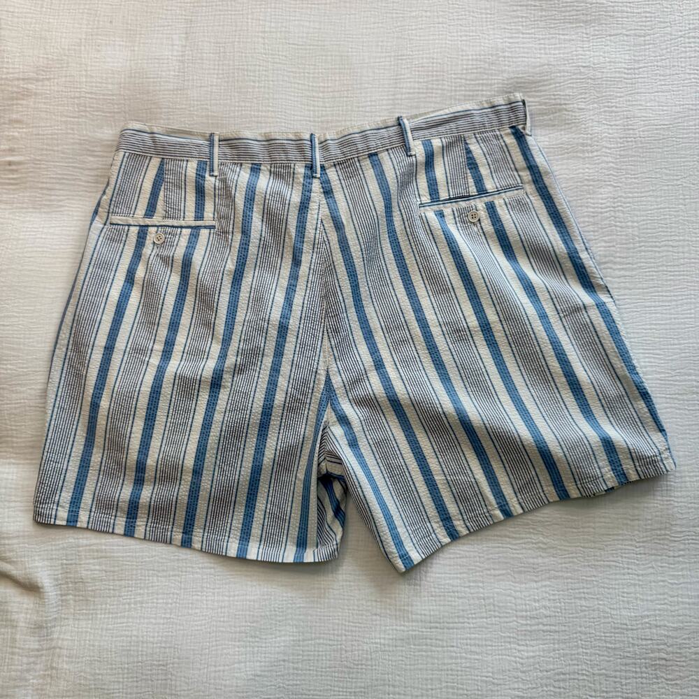Polo Ralph Lauren Seersucker Shorts Tyler Blue White Stripes Men’s 42 VTG Preppy - Picture 15 of 15